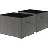 image:imageSimple Houseware 15 x 13 Foldable Fabric Storage Bin with Handles PinkDark Grey