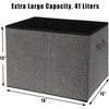image:imageSimple Houseware 15 x 13 Foldable Fabric Storage Bin with Handles PinkDark Grey