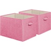 image:imageSimple Houseware 15 x 13 Foldable Fabric Storage Bin with Handles PinkPink