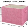 image:imageSimple Houseware 15 x 13 Foldable Fabric Storage Bin with Handles PinkPink