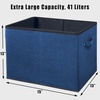image:imageSimple Houseware 15 x 13 Foldable Fabric Storage Bin with Handles PinkSteel Blue
