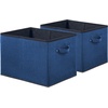 image:imageSimple Houseware 15 x 13 Foldable Fabric Storage Bin with Handles PinkSteel Blue