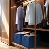 image:imageSimple Houseware 15 x 13 Foldable Fabric Storage Bin with Handles PinkSteel Blue