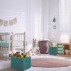 image:imageSimple Houseware 15 x 13 Foldable Fabric Storage Bin with Handles PinkTurquoise