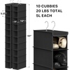 image:imageSimple Houseware 2 Pack 10 Shelves Hanging Shoe Organizer GrayBlack