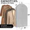 image:imageSimple Houseware 60 Travel Garment Bag 4 Gusset Lightweight Gray 3 Pack43Inch  1Pack  Gray