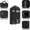 image:imageSimple Houseware 60 Travel Garment Bag 4 Gusset Lightweight Gray 3 Pack43Inch w Pocket  3Pack  Black