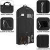 image:imageSimple Houseware 60 Travel Garment Bag 4 Gusset Lightweight Gray 3 Pack54Inch w Pocket  3Pack  Black