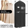 image:imageSimple Houseware 60 Travel Garment Bag 4 Gusset Lightweight Gray 3 Pack60Inch  3Pack  Black