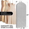 image:imageSimple Houseware 60 Travel Garment Bag 4 Gusset Lightweight Gray 3 Pack60Inch  3Pack  Gray
