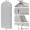 image:imageSimple Houseware 60 Travel Garment Bag 4 Gusset Lightweight Gray 3 Pack60Inch  3Pack  Gray