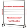 image:imageSimple Houseware Commercial Grade ZBase Double Rod Garment Rack Silver