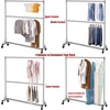 image:imageSimple Houseware Commercial Grade ZBase Double Rod Garment Rack Silver