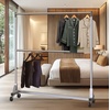 image:imageSimple Houseware Commercial Grade ZBase Double Rod Garment Rack Silver
