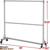 image:imageSimple Houseware Commercial Grade ZBase Double Rod Garment Rack Silver