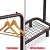 image:imageSimple Houseware Double Rod Clothing Garment Rack wBottom Shelves BronzeBronze