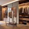 image:imageSimple Houseware Double Rod Clothing Garment Rack wBottom Shelves BronzeBronze