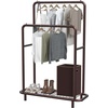 image:imageSimple Houseware Double Rod Clothing Garment Rack wBottom Shelves BronzeBronze