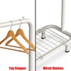 image:imageSimple Houseware Double Rod Clothing Garment Rack wBottom Shelves BronzeWhite