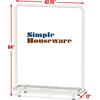 image:imageSimple Houseware Double Rod Clothing Garment Rack wBottom Shelves BronzeWhite