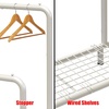 image:imageSimple Houseware Double Rod Clothing Garment Rack wBottom Shelves BronzeWhite