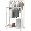 image:imageSimple Houseware Double Rod Clothing Garment Rack wBottom Shelves BronzeWhite