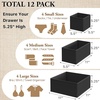 image:imageSimple Houseware Foldable Drawer Organizer Stocking Bin Set of 12 GrayBlack