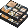 image:imageSimple Houseware Foldable Drawer Organizer Stocking Bin Set of 12 GrayBlack