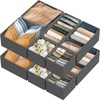 image:imageSimple Houseware Foldable Drawer Organizer Stocking Bin Set of 12 GrayDark Gray