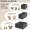 image:imageSimple Houseware Foldable Drawer Organizer Stocking Bin Set of 12 GrayDark Gray