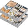 image:imageSimple Houseware Foldable Drawer Organizer Stocking Bin Set of 12 GrayGray