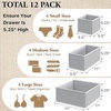 image:imageSimple Houseware Foldable Drawer Organizer Stocking Bin Set of 12 GrayGray