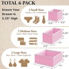 image:imageSimple Houseware Foldable Drawer Organizer Stocking Bin Set of 12 GrayPink