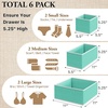 image:imageSimple Houseware Foldable Drawer Organizer Stocking Bin Set of 12 GrayTurquoise