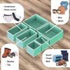 image:imageSimple Houseware Foldable Drawer Organizer Stocking Bin Set of 12 GrayTurquoise