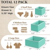 image:imageSimple Houseware Foldable Drawer Organizer Stocking Bin Set of 12 GrayTurquoise