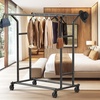 image:imageSimple Houseware Heavy Duty Double Rail Clothing Garment Rack ChromeBlack