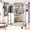 image:imageSimple Houseware Heavy Duty Double Rail Clothing Garment Rack ChromeChrome