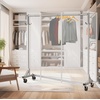 image:imageSimple Houseware Industrial Grade ZBase Garment Rack wCover Tube Bracket