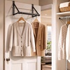 image:imageSimple Houseware Over the Door Clothes Hanging Rod SilverBlack