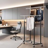 image:imageSimple Houseware Standard Double Rods Clothing Garment Hanging Rack SilverBlack