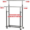 image:imageSimple Houseware Standard Double Rods Clothing Garment Hanging Rack SilverBlack