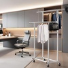 image:imageSimple Houseware Standard Double Rods Clothing Garment Hanging Rack SilverSilver