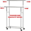 image:imageSimple Houseware Standard Double Rods Clothing Garment Hanging Rack SilverSilver