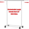 image:imageSimple Houseware Standard Rod Garment Clothing Rack SilverWhite
