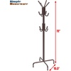 image:imageSimple Houseware Standing CoatHat Hanger Organizer Rack 12 Hooks BronzeBronze