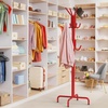 image:imageSimple Houseware Standing CoatHat Hanger Organizer Rack 12 Hooks BronzeRed