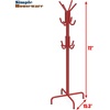 image:imageSimple Houseware Standing CoatHat Hanger Organizer Rack 12 Hooks BronzeRed
