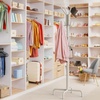 image:imageSimple Houseware Standing CoatHat Hanger Organizer Rack 12 Hooks BronzeWhite