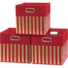 image:imageSimple Houseware 11Inch Foldable Cube Storage Bins with Handle Steel BlueRed